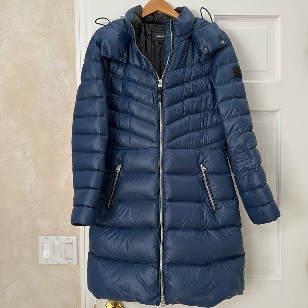 Mackage Winter jacket , light, blue color , size L , good condition
